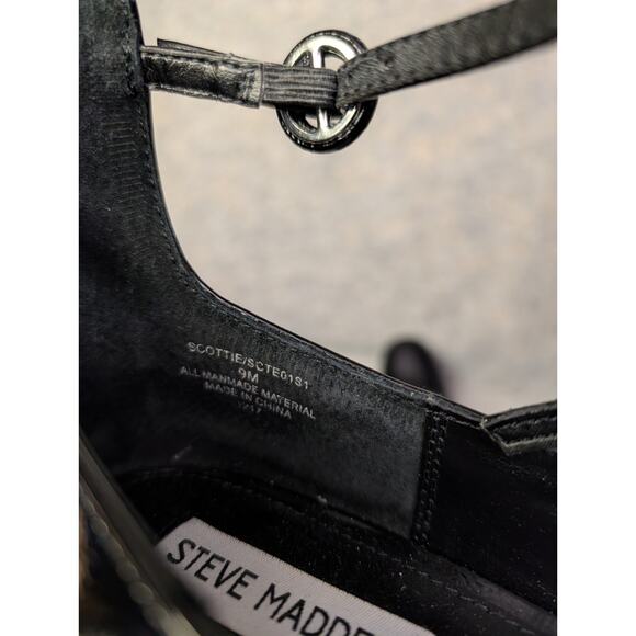 Steve Madden Scottie Mary Jane Ankle Strap Pump Black Size 9 Small Heel Classic - Picture 5 of 7